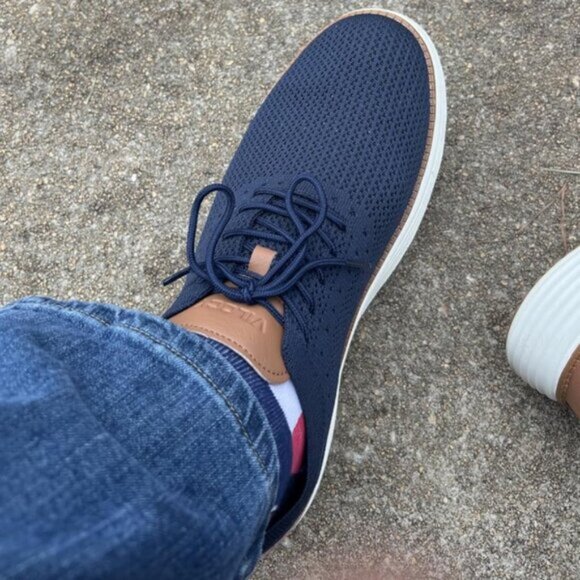 🆕VILOCY Men's Dark Blue Casual Dress Oxfords Business Mesh Breathable Sneakers - Picture 3 of 12